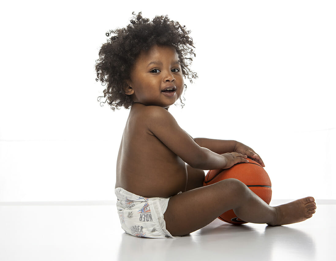 Baby Model on White background