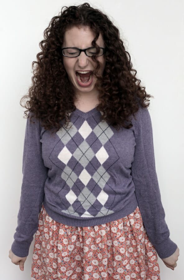 Screaming girl portrait