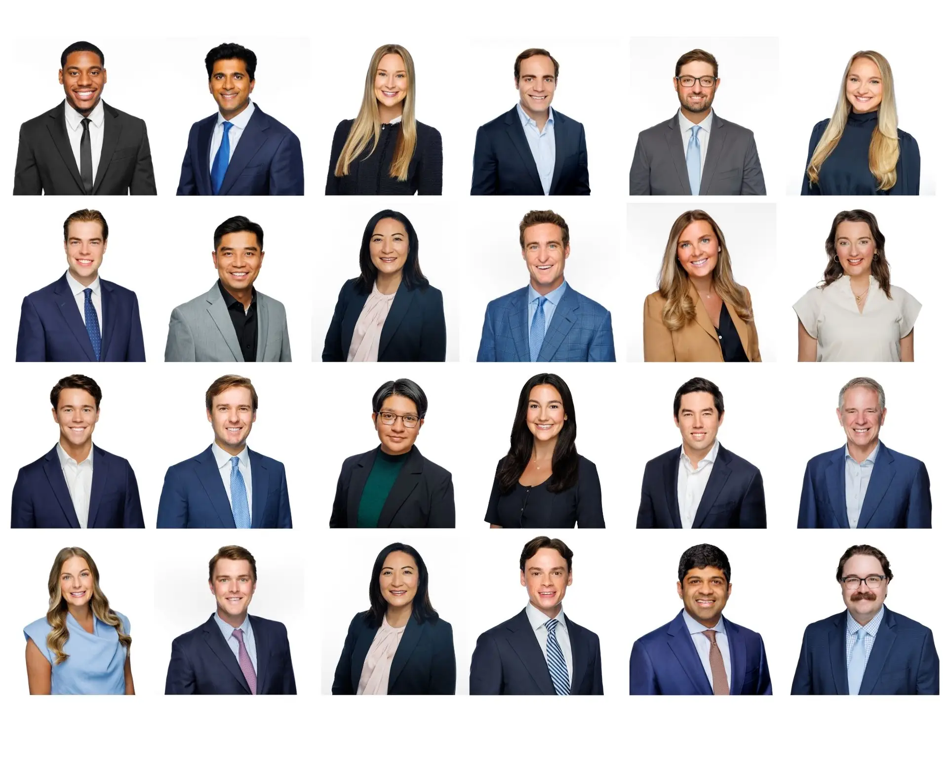 Collage of Diverse Professionals in Business Attire Smiling for Individual Headshots