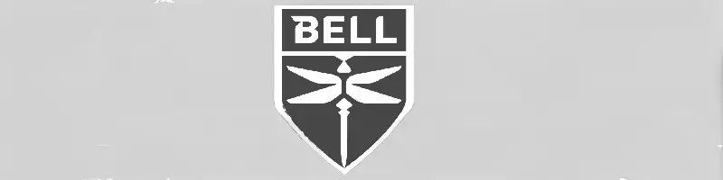 Bell shield logo with the word BELL at the top and a stylized emblem inside on a gray background