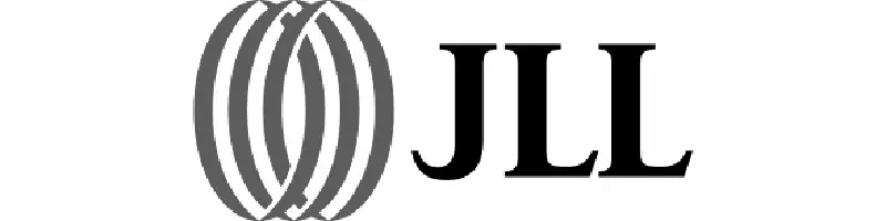JLL logo with stylized interlocking rings and the letters J L L