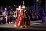 Fashion show finale model Leeann Locken wearing Indian wedding dress